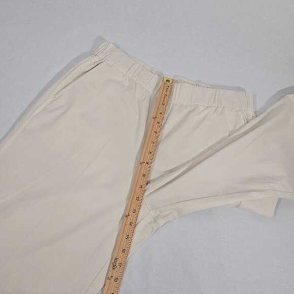 J.CREW Astrid NATURAL Elastic Waistband Hi-Rise Wide Leg Crop Chino Pant Size L. - Picture 16 of 17